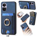 For OPPO Reno10 Pro Global Retro Splitable Magnetic Card Bag Leather Phone Case(Blue)