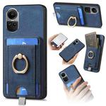 For OPPO Reno10 5G Global Retro Splitable Magnetic Card Bag Leather Phone Case(Blue)