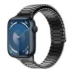 For Apple Watch Series 9 45mm Bamboo Magnetic Stainless Steel Metal Watch Strap(Black)