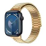 For Apple Watch Series 9 41mm Bamboo Magnetic Stainless Steel Metal Watch Strap(Gold)