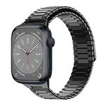 For Apple Watch Series 8 41mm Bamboo Magnetic Stainless Steel Metal Watch Strap(Black)