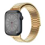 For Apple Watch Series 8 45mm Bamboo Magnetic Stainless Steel Metal Watch Strap(Gold)