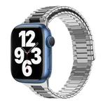 For Apple Watch Series 7 45mm Bamboo Magnetic Stainless Steel Metal Watch Strap(Silver Black)