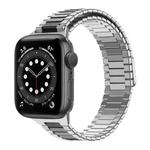 For Apple Watch Series 6 40mm Bamboo Magnetic Stainless Steel Metal Watch Strap(Silver Black)