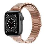 For Apple Watch Series 6 44mm Bamboo Magnetic Stainless Steel Metal Watch Strap(Rose Gold)