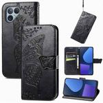 For Fairphone 5 Butterfly Love Flower Embossed Leather Phone Case(Black)