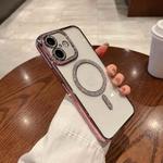 For iPhone 17 Diamond Plated MagSafe TPU Phone Case(Pink)