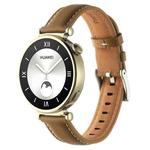 For Huawei Watch GT4 41mm 18mm Thread Pin Buckle Leather Watch Band(Light Brown)