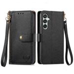 For Samsung Galaxy M15 Love Zipper Lanyard Leather Phone Case(Black)