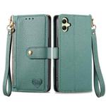 For Samsung Galaxy A05 4G Love Zipper Lanyard Leather Phone Case(Green)