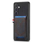 For Samsung Galaxy S25+ 5G Denim Texture Leather Skin Phone Case with Card Slot(Black)