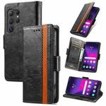 For Samsung Galaxy S24 Ultra 5G CaseNeo Splicing Dual Magnetic Buckle Leather Phone Case(Black)