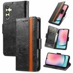 For Samsung Galaxy A05s CaseNeo Splicing Dual Magnetic Buckle Leather Phone Case(Black)