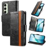 For Samsung Galaxy S24 FE 5G CaseNeo Splicing Dual Magnetic Buckle Leather Phone Case(Black)