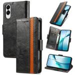 For Samsung Galaxy S25 Edge 5G CaseNeo Splicing Dual Magnetic Buckle Leather Phone Case(Black)