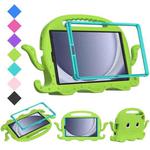 For Samsung Galaxy Tab A9 8.7 X110/X115 Octopus Style EVA Hybrid PC Shockproof Tablet Case with Strap(Grass Green)