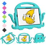 For Samsung Galaxy Tab S9 / S9 FE / S7 / S8 Octopus Style EVA Hybrid PC Shockproof Tablet Case with Strap(Glacial Green)