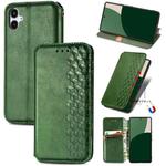 For Samsung Galaxy A25 5G Cubic Grid Pressed Magnetic Leather Phone Case(Green)