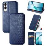 For Samsung Galaxy S25 Edge 5G Cubic Grid Pressed Magnetic Leather Phone Case(Blue)