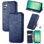 For Samsung Galaxy A26 5G Cubic Grid Pressed Magnetic Leather Phone Case(Blue)