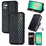 For Samsung Galaxy A26 5G Cubic Grid Pressed Magnetic Leather Phone Case(Black)