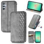 For Samsung Galaxy A26 5G Cubic Grid Pressed Magnetic Leather Phone Case(Gray)