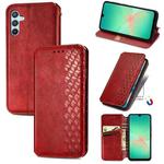 For Samsung Galaxy A26 5G Cubic Grid Pressed Magnetic Leather Phone Case(Red)