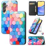 For Samsung Galaxy A15 CaseNeo Colorful Magnetic Leather Phone Case(Colorful Cube)