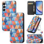 For Samsung Galaxy A35 5G CaseNeo Colorful Magnetic Leather Phone Case(Rhombus Mandala)