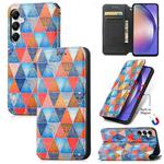 For Samsung Galaxy A55 5G CaseNeo Colorful Magnetic Leather Phone Case(Rhombus Mandala)