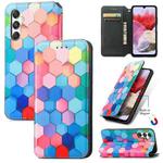 For Samsung Galaxy M34 5G CaseNeo Colorful Magnetic Leather Phone Case(Colorful Cube)