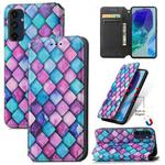For Samsung Galaxy A16 CaseNeo Colorful Magnetic Leather Phone Case(Purple Scales)