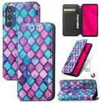 For Samsung Galaxy M35 CaseNeo Colorful Magnetic Leather Phone Case(Purple Scales)