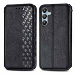 For Samsung Galaxy M14 4G Cubic Grid Pressed Magnetic Leather Phone Case(Black)