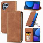 For Fairphone 5 Retro Skin Feel Magnetic Flip Leather Phone Case(Brown)