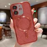 For iPhone 12 MagSafe Glitter Electroplating TPU Phone Case(Red)