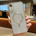 For iPhone XR MagSafe Glitter Electroplating TPU Phone Case(Silver)