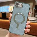 For iPhone 16e Glitter Electroplating MagSafe TPU Phone Case(Green)