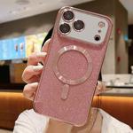 For iPhone 17 Pro Max Glitter Electroplating MagSafe TPU Phone Case(Rose  Gold)