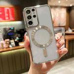 For Samsung Galaxy S21 Ultra 5G MagSafe Electroplating TPU Phone Case(Silver)