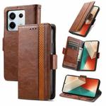 For Xiaomi Redmi Note 13 Pro 4G CaseNeo Splicing Dual Magnetic Buckle Leather Phone Case(Brown)