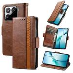 For Xiaomi 15 CaseNeo Splicing Dual Magnetic Buckle Leather Phone Case(Brown)
