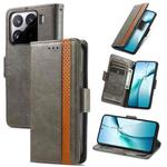 For Xiaomi 15 CaseNeo Splicing Dual Magnetic Buckle Leather Phone Case(Gray)