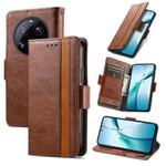 For Xiaomi 15 Ultra CaseNeo Splicing Dual Magnetic Buckle Leather Phone Case(Brown)