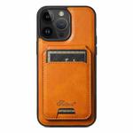 For iPhone 13 Pro Max Suteni H15 MagSafe Oil Eax Leather Detachable Wallet Back Phone Case(Khaki)