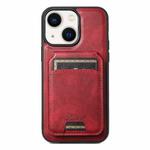 For iPhone 13 Suteni H15 MagSafe Oil Eax Leather Detachable Wallet Back Phone Case(Red)