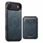 For iPhone 17 Air Suteni H15 MagSafe Oil Eax Leather Detachable Wallet Back Phone Case(Blue)