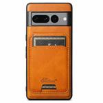 For Google Pixel 7a Suteni H15 Oil Eax Leather MagSafe Detachable Wallet Back Phone Case(Khaki)