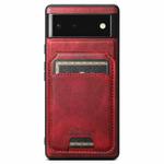 For Google Pixel 6a Suteni H15 Oil Eax Leather MagSafe Detachable Wallet Back Phone Case(Red)