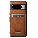 For Google Pixel 9 Pro XL Suteni H15 Oil Eax Leather Detachable Wallet Back Phone Case(Brown)